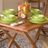 Mesa dobrável para exterior em madeira de teca 80x80cm Vulcano Descontos