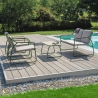 Conjunto de jardim moderno com 2 poltronas, sofá e mesa Tinos Oferta