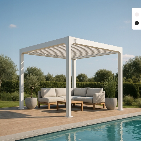 Pérgola bioclimática 3x3m manual em alumínio Guadalupe Promoção