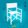 Cadeira Praia Dobrável Portátil Alumínio Branco Regista Gold White