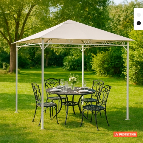 Pérgola para Jardins Parques Quintal Terraço em Aço à Prova de Vento 3x3metros Style uv Promoção