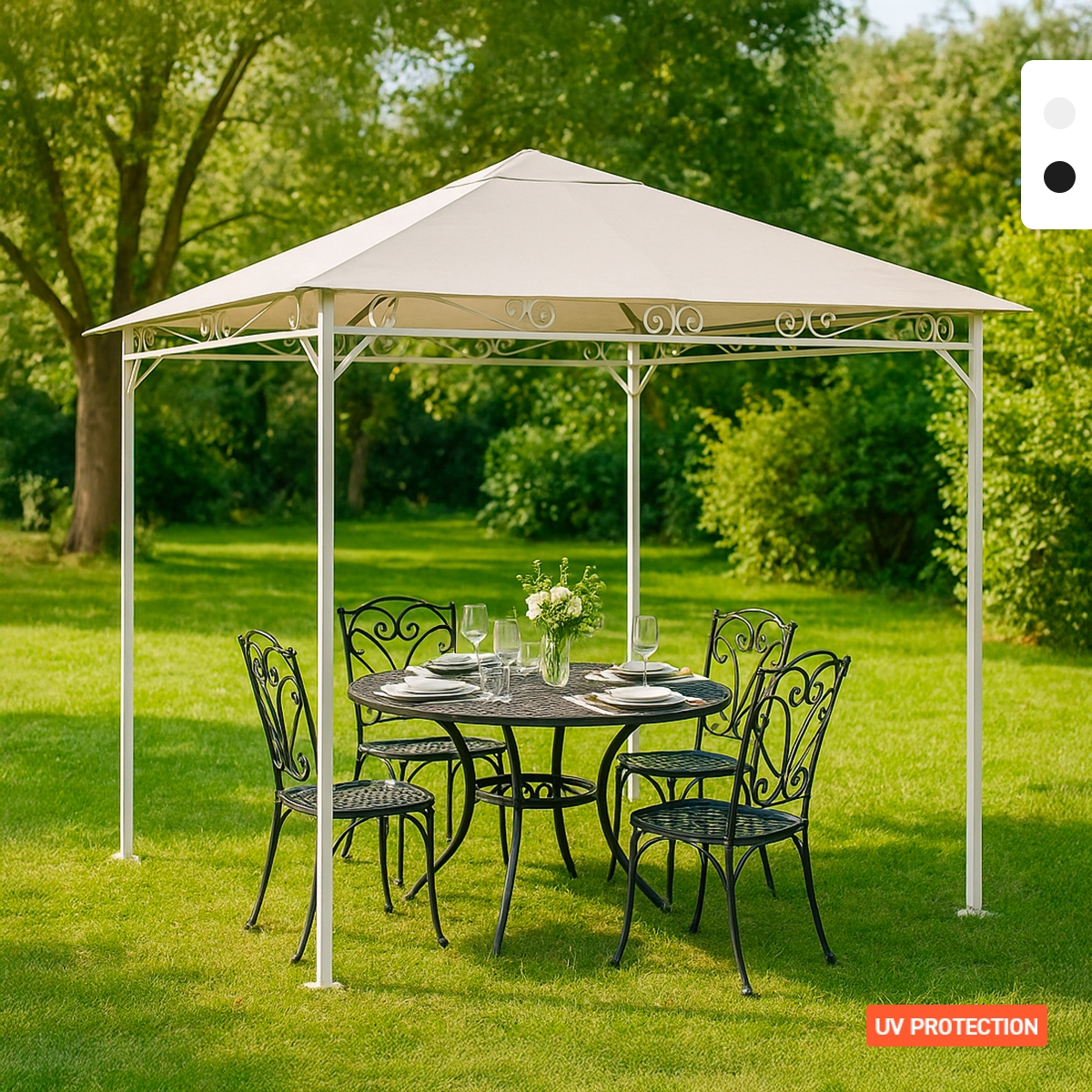 Pérgola para Jardins Parques Quintal Terraço em Aço à Prova de Vento 3x3metros Style uv Promoção