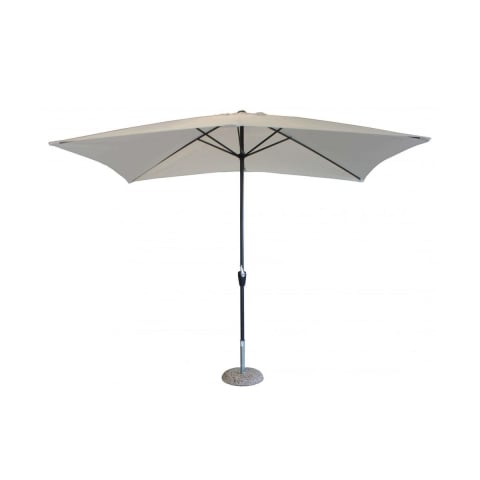 Guarda-sol de jardim 2x3m em poliéster branco Poly Promoção