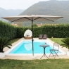 Guarda-sol de jardim 2x3m em poliéster branco Poly Venda