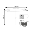 Guarda-sol de jardim 2x3m em poliéster branco Poly Descontos