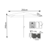 Guarda-sol de jardim 2x3m em poliéster branco Poly Descontos