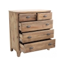 Cómoda em madeira natural para quarto, 5 gavetas Farley Venda