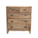Cómoda em madeira natural para quarto, 5 gavetas Farley Oferta