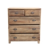Cómoda em madeira natural para quarto, 5 gavetas Farley Saldos