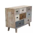 Cómoda em madeira colorida com 8 gavetas estilo shabby chic Donald Venda