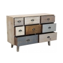 Cómoda em madeira colorida com 8 gavetas estilo shabby chic Donald Oferta