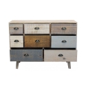 Cómoda em madeira colorida com 8 gavetas estilo shabby chic Donald Catálogo