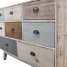 Cómoda em madeira colorida com 8 gavetas estilo shabby chic Donald Estoque