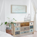 Cómoda móvel em madeira estilo shabby chic Denny Estoque