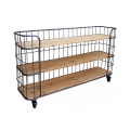 Estante móvel 3 prateleiras estilo industrial com rodas Abner Promoção