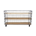 Estante móvel 3 prateleiras estilo industrial com rodas Abner Venda
