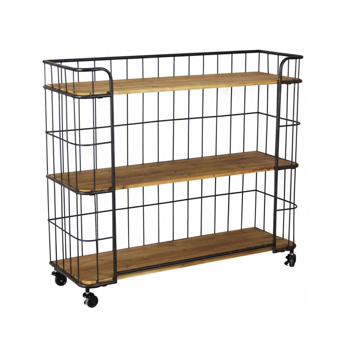 Estante com rodas estilo industrial Alban