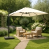 Guarda-sol Quadrado para Jardim de Alumínio p/Bar Hotel 3x3 Vienna Saldos