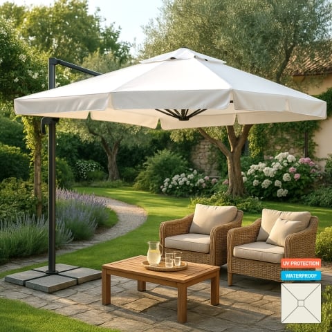 Guarda-sol Quadrado para Jardim Praia Esplanada Café 2.5m Paradise Promoção