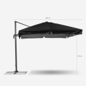 Guarda-Sol para Jardim com Braço Ajustável em Alumínio Super-Resistente 3x3m Paradise Noir 