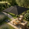 Guarda-Sol para Jardim com Braço Ajustável em Alumínio Super-Resistente 3x3m Paradise Noir Saldos