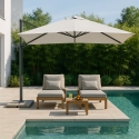 Guarda-sol Branco de Jardim Quadrado Alumínio 3x3 Paradise Saldos