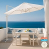 Guarda-chuva de Jardim em Alumínio Não enferruja Resistente ao Clima 3x3m Paradise White Promoção