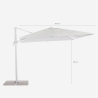 Guarda-chuva de Jardim em Alumínio Não enferruja Resistente ao Clima 3x3m Paradise White Compra