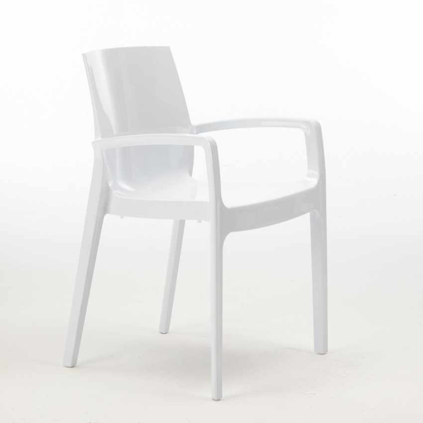 22 cadeiras empilháveis c/Apoio para braços Moderna Cream  Descontos