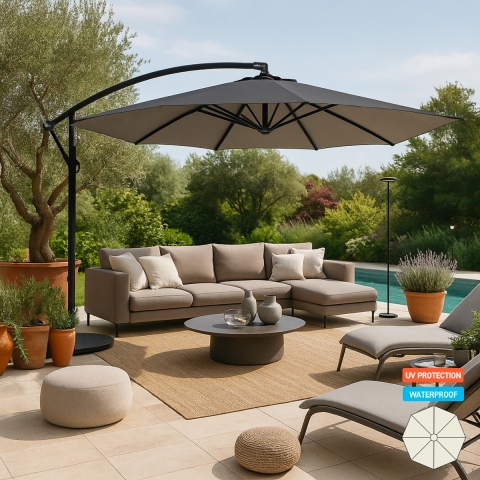 Guarda-sol de Jardim com 3metros para Praia Esplanada Café Bar Fan Noir Promoção