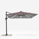 Guarda-sol com Braço Ajustável e Iluminação LED 3x3m Paradise Brown Light Catálogo