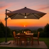 Guarda-sol com Braço Ajustável e Iluminação LED 3x3m Paradise Brown Light Saldos