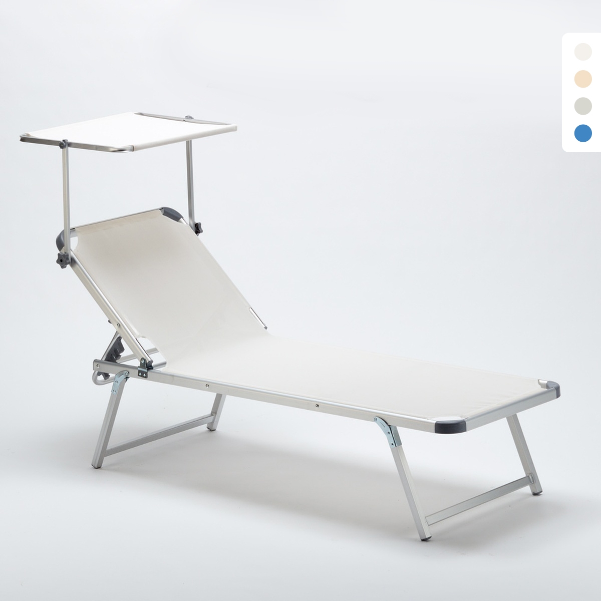 Espreguiçadeira Praia Alumínio com Proteção para o Sol Sombra Nettuno Promoção