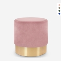 Puff c/Apoio para os Pés Banco baixo Estofado Redondo Veludo Rossetto Características