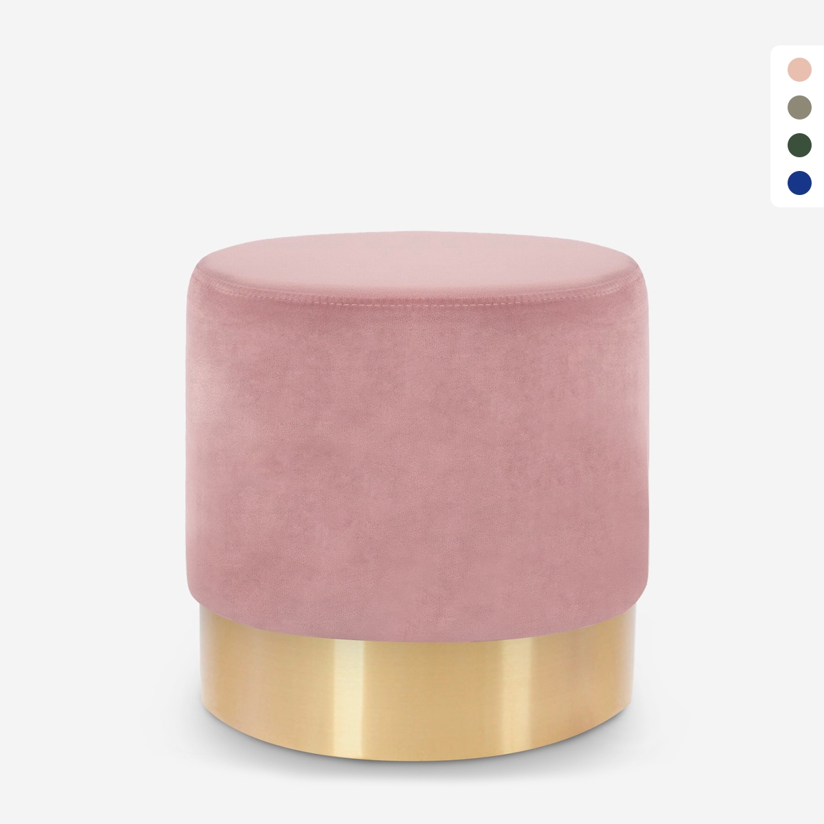 Puff c/Apoio para os Pés Banco baixo Estofado Redondo Veludo Rossetto Características