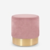 Puff c/Apoio para os Pés Banco baixo Estofado Redondo Veludo Rossetto Compra