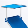 2 Espreguiçadeiras Praia Alumínio c/Toldo para-sol Nettuno 