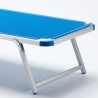 2 Espreguiçadeiras Praia Alumínio c/Toldo para-sol Nettuno 