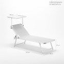 2 Espreguiçadeiras Praia Alumínio c/Toldo para-sol Nettuno 