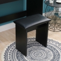 Móvel de Maquilhagem preto c/Lâmpadas Iluminação Espelho e Banco Gaia Black Preço