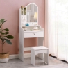 Toucador móvel de maquilhagem c/Espelho p/Quarto e Banco Flora Preço