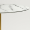 Mesa Redonda Estilo Goblet Moderna Elegante 120cm Efeito Mármore Dourada Monika+ Estoque
