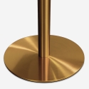 Mesa Redonda Estilo Goblet Moderna Elegante 120cm Efeito Mármore Dourada Monika+ Medidas