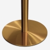 Mesa Redonda Estilo Goblet Moderna Elegante 120cm Efeito Mármore Dourada Monika+ Medidas