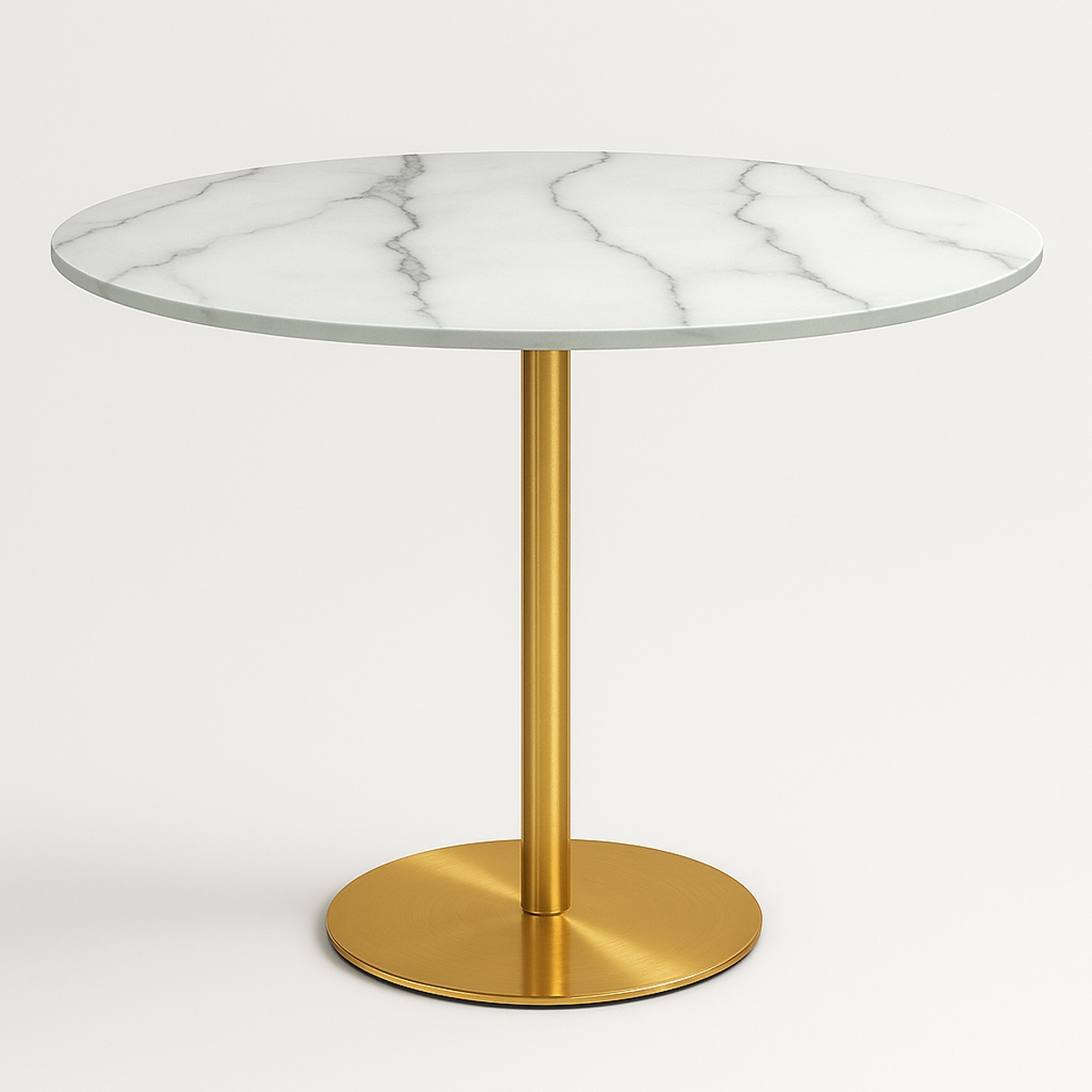 Mesa Redonda 80cm Mármore Dourada Moderna Elegante Monika Promoção