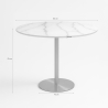Mesa Redonda 80cm Mármore Dourada Moderna Elegante Monika Preço