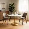 Mesa Redonda 80cm Mármore Dourada Moderna Elegante Monika Saldos
