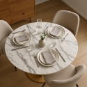 Mesa Redonda 80cm Mármore Dourada Moderna Elegante Monika Características