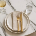 Mesa Redonda 80cm Mármore Dourada Moderna Elegante Monika Medidas