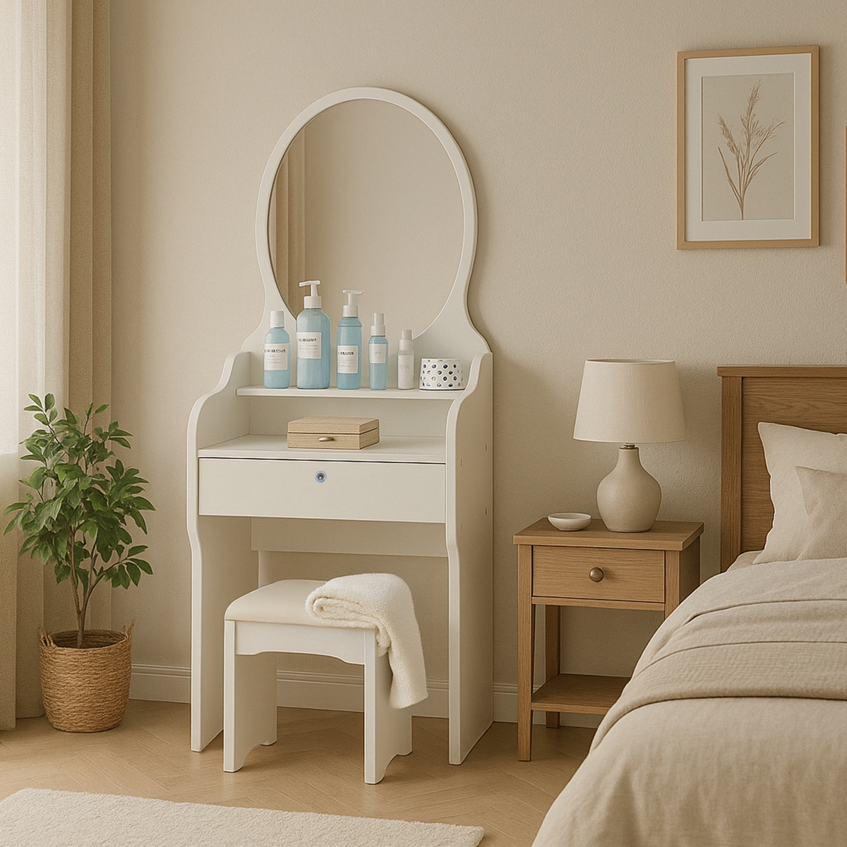 Toucador maquilhagem c/Espelho p/Quarto Clássico Katrina Promoção
